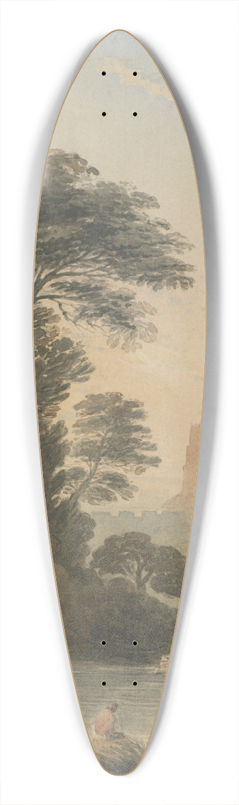 John Varley - Capriccio view on the Thames near Windsor 39.3 inch art pintail longboard deck