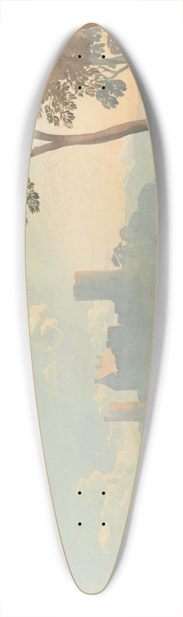 John Varley - The Castle on the Hill 39.3 inch art pintail longboard deck