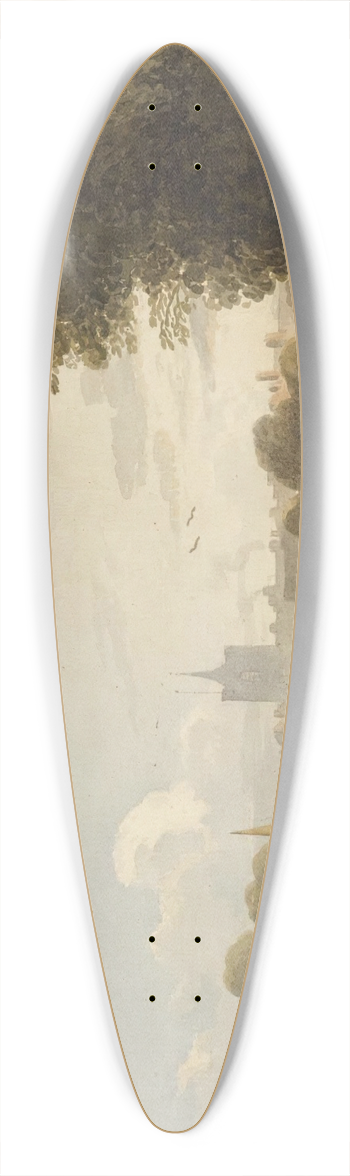 John Varley - The Thames At Chiswick 39.3 inch art pintail longboard deck