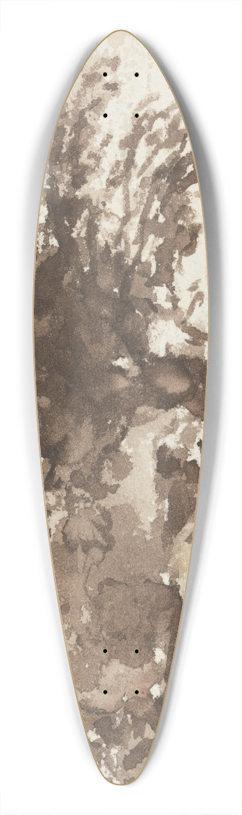 John Varley - Trees and Cottages at the Bend of a River 39.3 inch art pintail longboard deck