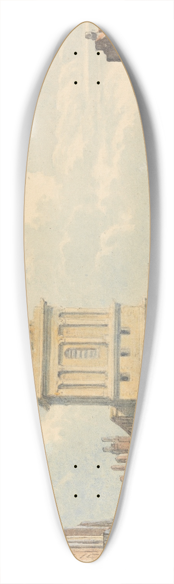 John Varley - View of New Street, near London Bridge 39.3 inch art pintail longboard deck