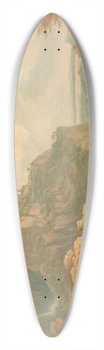 John Warwick Smith - A View of Tivoli Looking Towards Rome 39.3 inch art pintail longboard deck
