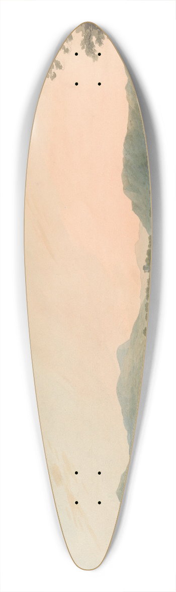 John Warwick Smith - Lake Windermere from Calgarth with Belle Isle 39.3 inch art pintail longboard deck