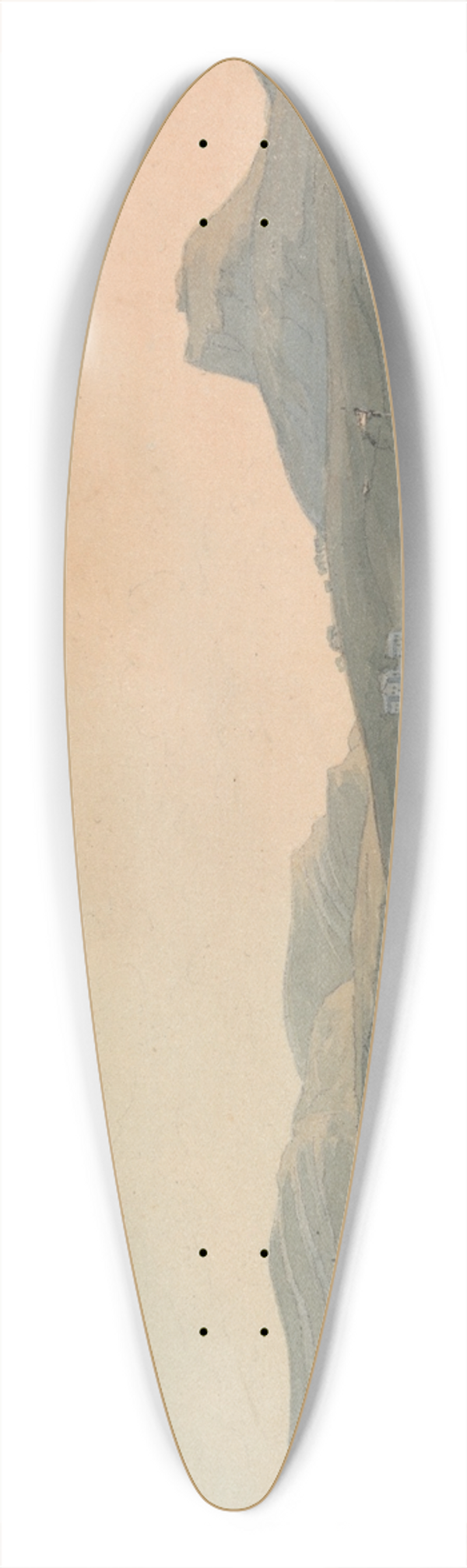 John Warwick Smith - View of the Early Castle of Diganwy 39.3 inch art pintail longboard deck