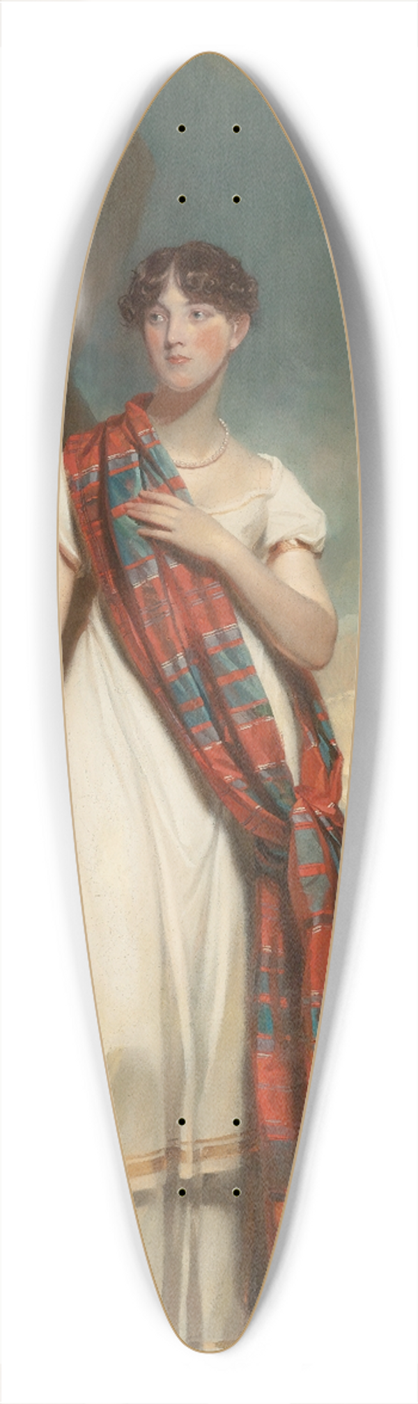 John Watson Gordon - Portrait Of A Lady Wearing Plaid In A Landscape 39.3 inch art pintail longboard deck