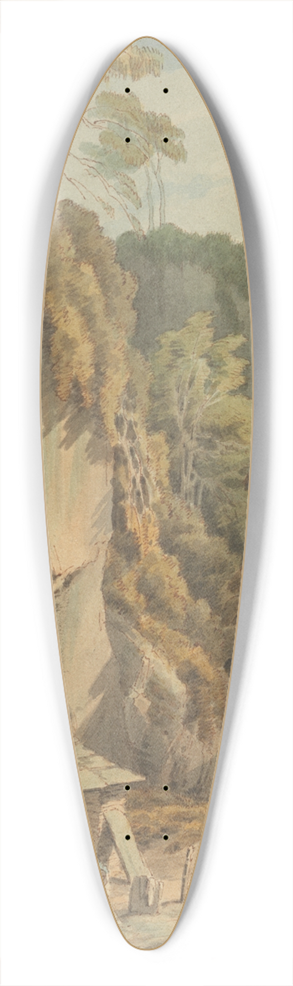 John White Abbott - Slate Quarry at Widecombe, Devon 39.3 inch art pintail longboard deck