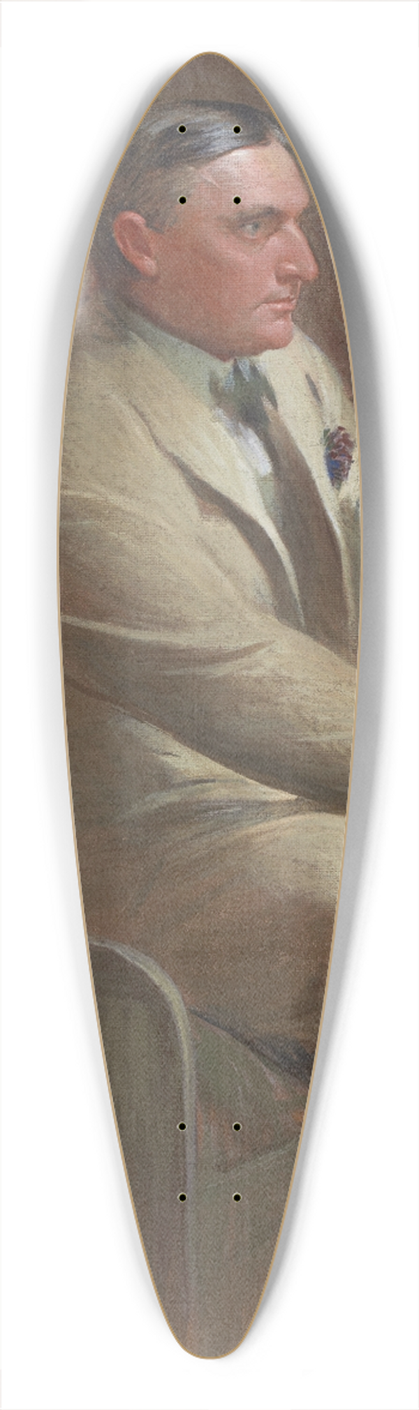 John White Alexander - Portrait of William Denny 39.3 inch art pintail longboard deck