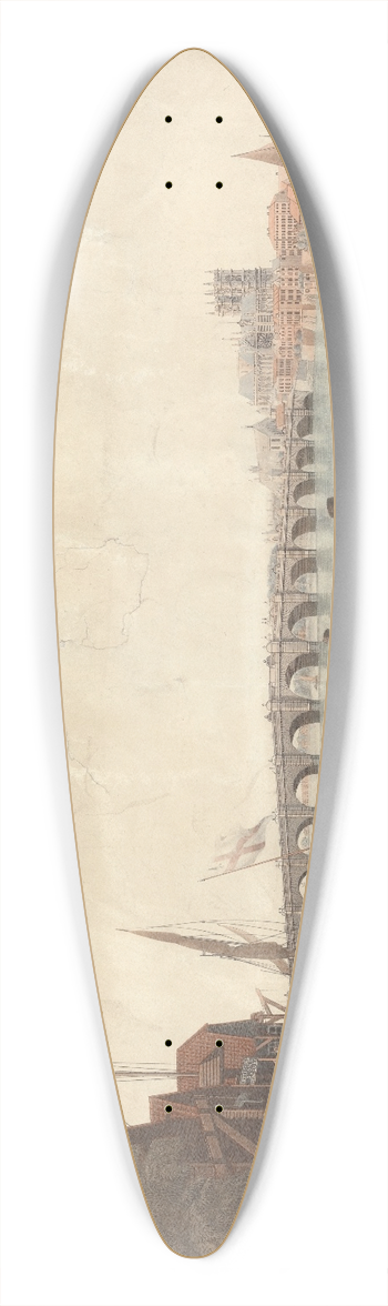 John William Edye - A View of Westminster Bridge, the Abbey, etc. 39.3 inch art pintail longboard deck