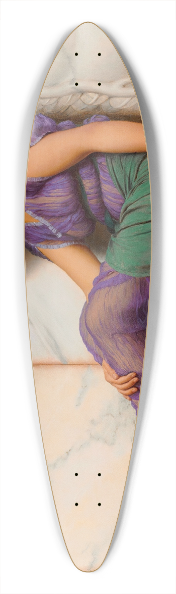 John William Godward - Summer Idleness; Day Dreams 39.3 inch art pintail longboard deck