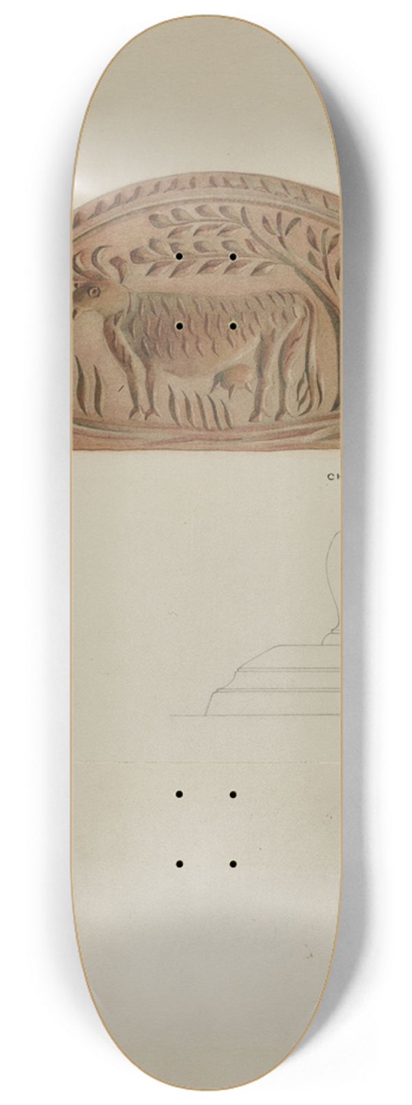 Charlotte Angus - Pa. German Butter Mold 8.25 inch art skate deck