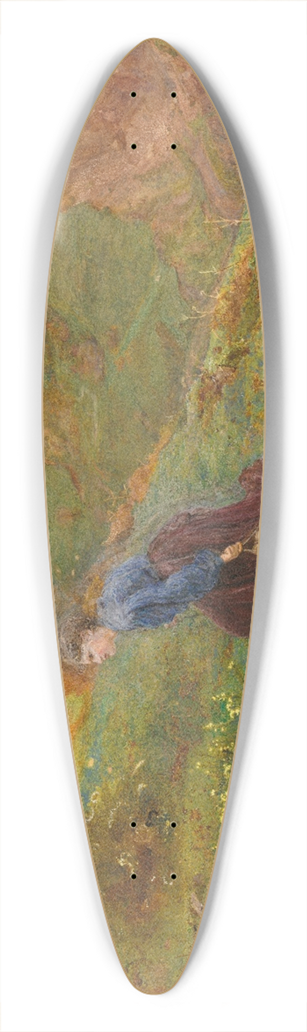 John William North - The Wood Gatherers 39.3 inch art pintail longboard deck