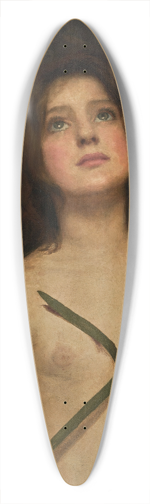 John William Waterhouse - A Young Saint 39.3 inch art pintail longboard deck