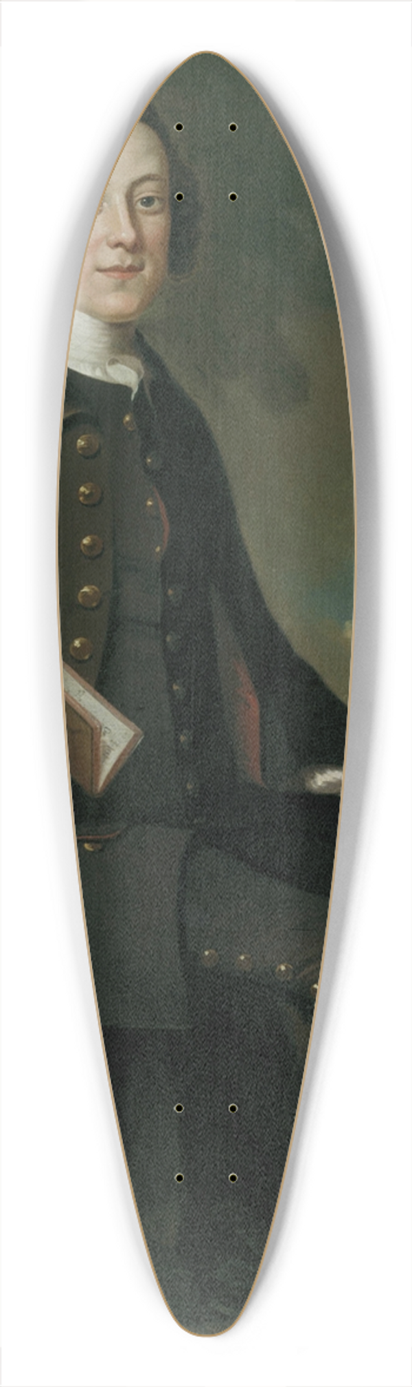 John Wollaston - Portrait of a Young Man 39.3 inch art pintail longboard deck