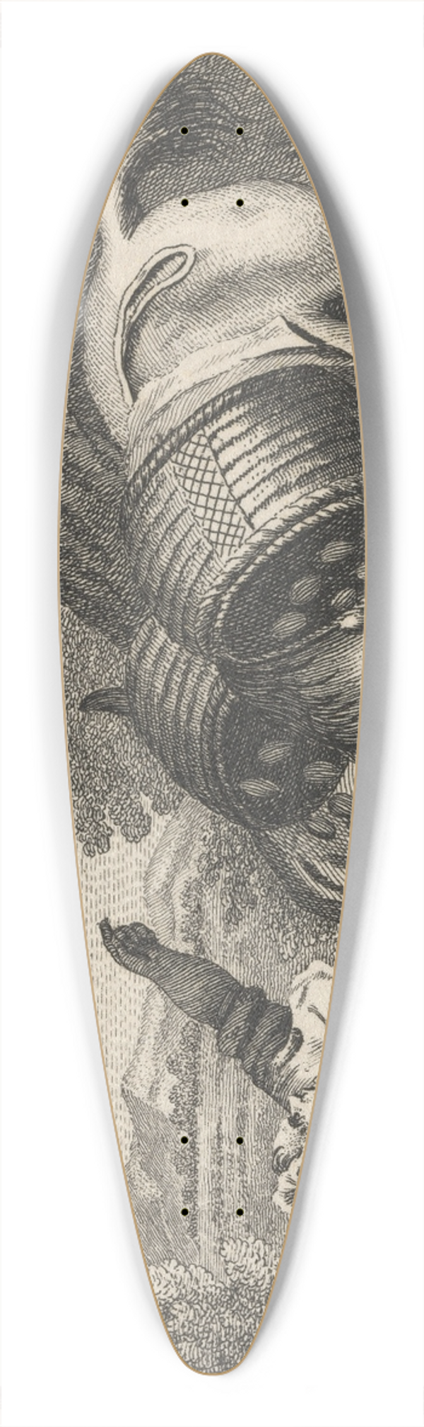 John Wootton - Fable XXXVII. The Farmers Wife and the Raven 39.3 inch art pintail longboard deck