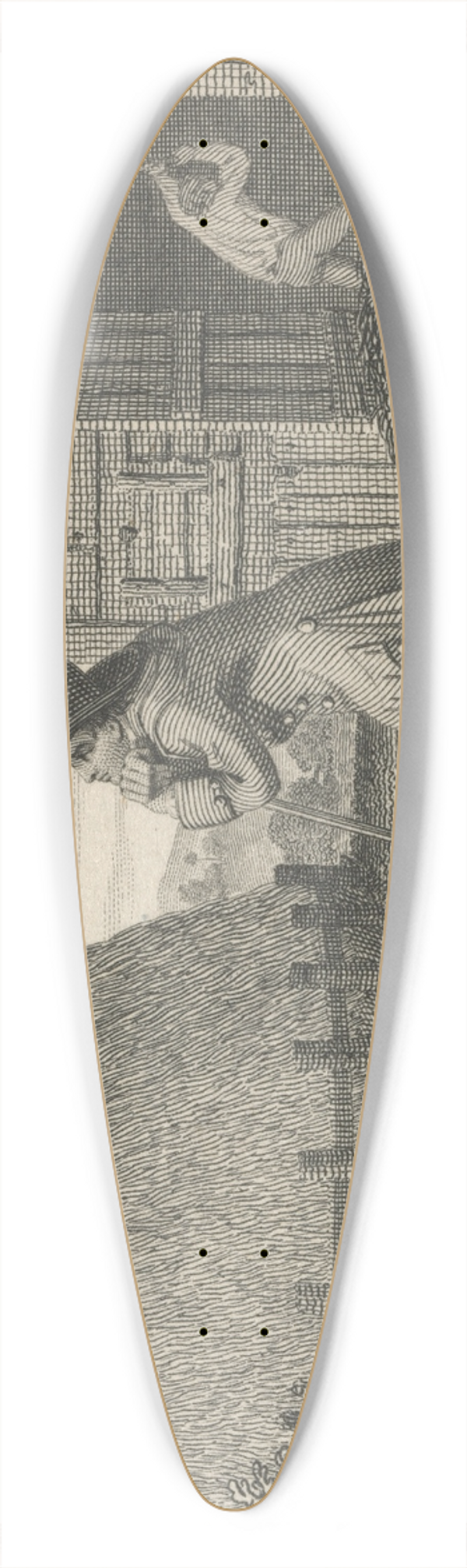 John Wootton - Fable XXXV. The Barley-mow and the Dunghil 39.3 inch art pintail longboard deck