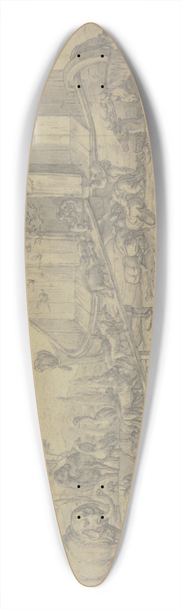 Jonas Umbach - Einzug der Tiere in die Arche Noah 39.3 inch art pintail longboard deck