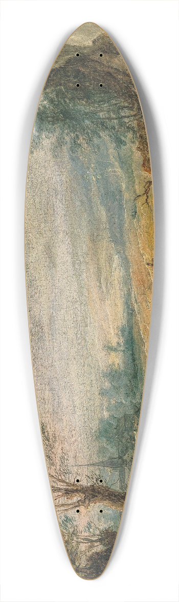 Joos de Momper - An extensive mountainous landscape with horsemen chasing a thief 39.3 inch art pintail longboard deck