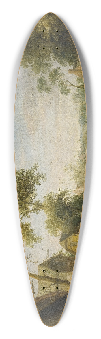 Joost Cornelisz Droochsloot - Village Scene 39.3 inch art pintail longboard deck