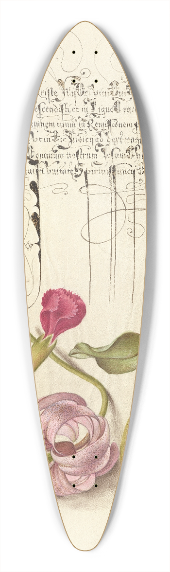 Joris Hoefnagel - Carnation, Martagon Lily, and Pear 39.3 inch art pintail longboard deck