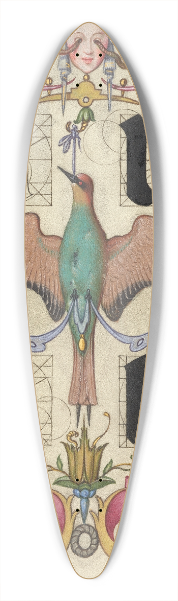 Joris Hoefnagel - Guide for Constructing the Letters u and v 39.3 inch art pintail longboard deck