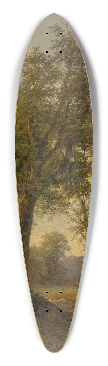 Josef Hger - Alpine Landscape with Trees in the Foreground 39.3 inch art pintail longboard deck