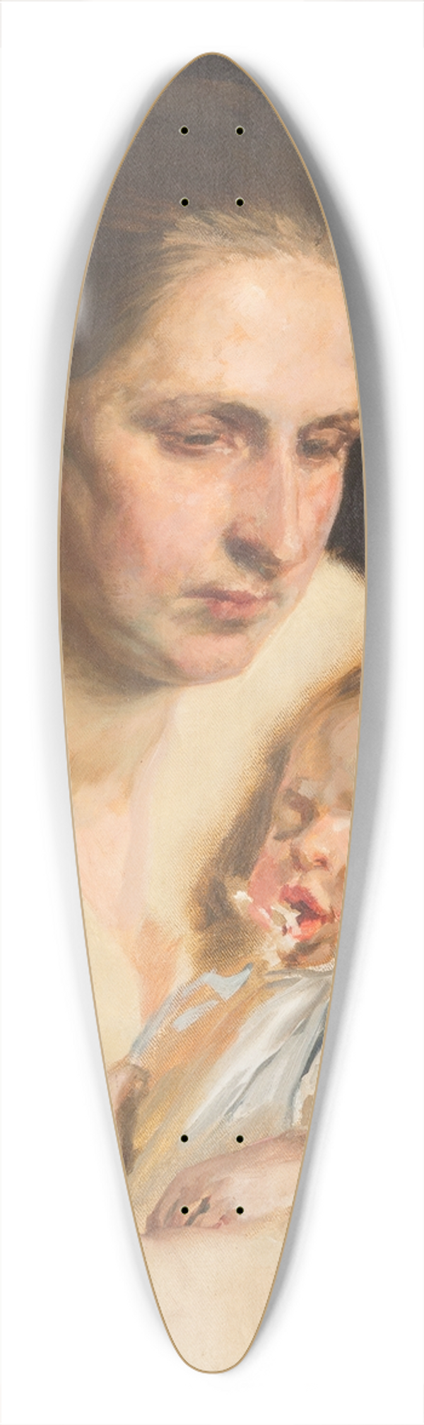 Josef Jungwirth - Mother and Child 39.3 inch art pintail longboard deck