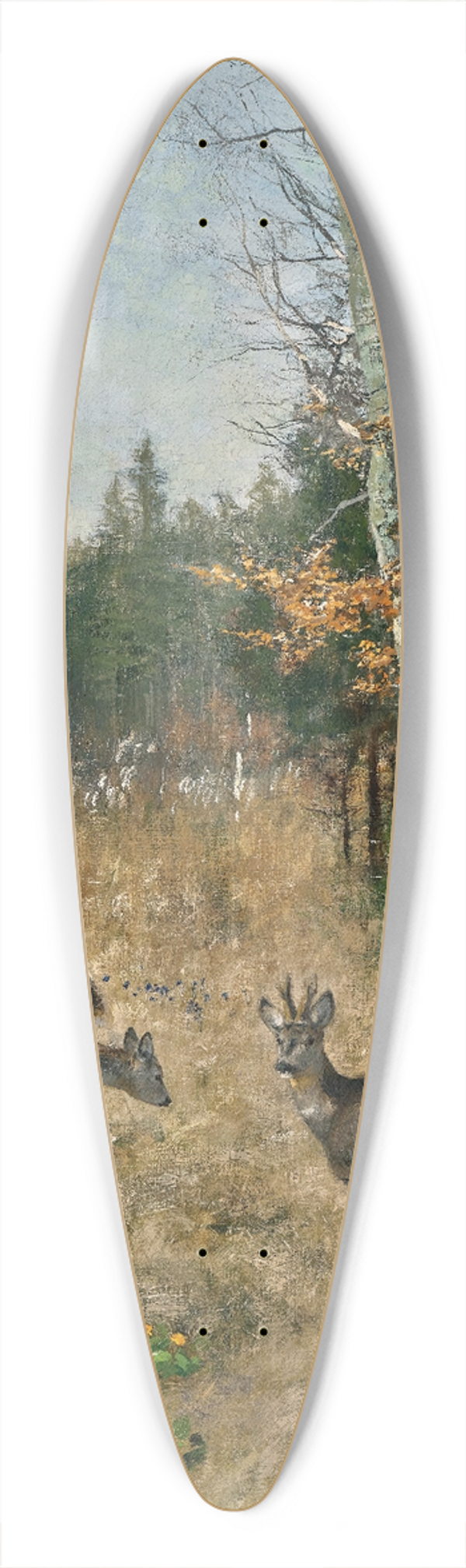 Josef Schmitzberger - Red Deer in a Forest Glade 39.3 inch art pintail longboard deck