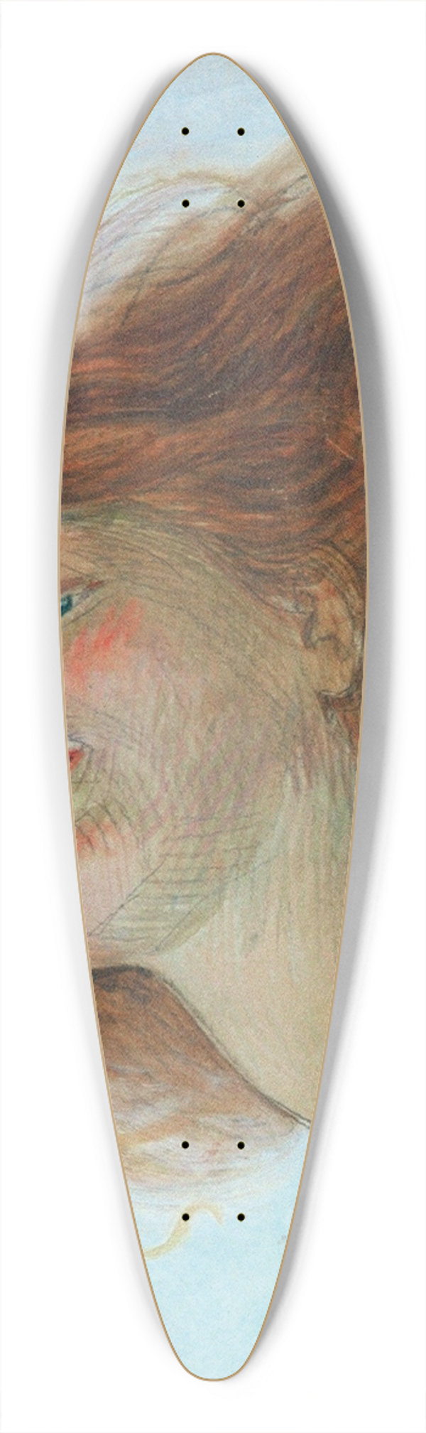 Josef Wawra - Skizze zum Kopf der Leda 39.3 inch art pintail longboard deck