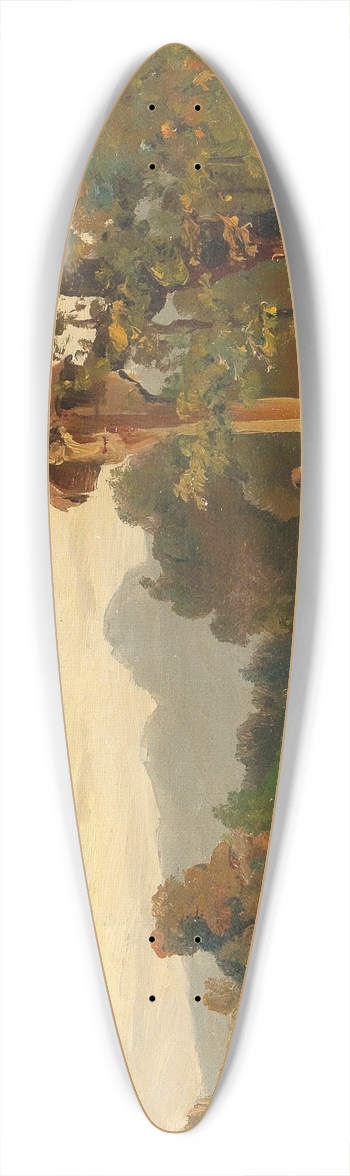 Josef Willroider - By the Wayside Cross 39.3 inch art pintail longboard deck