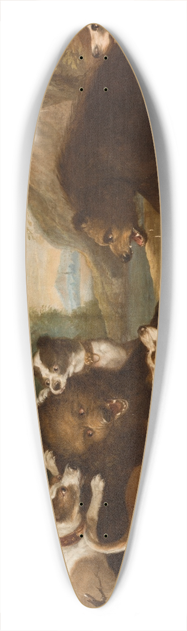Joseph Anton Harzath - Dogs Fighting with Bears 39.3 inch art pintail longboard deck