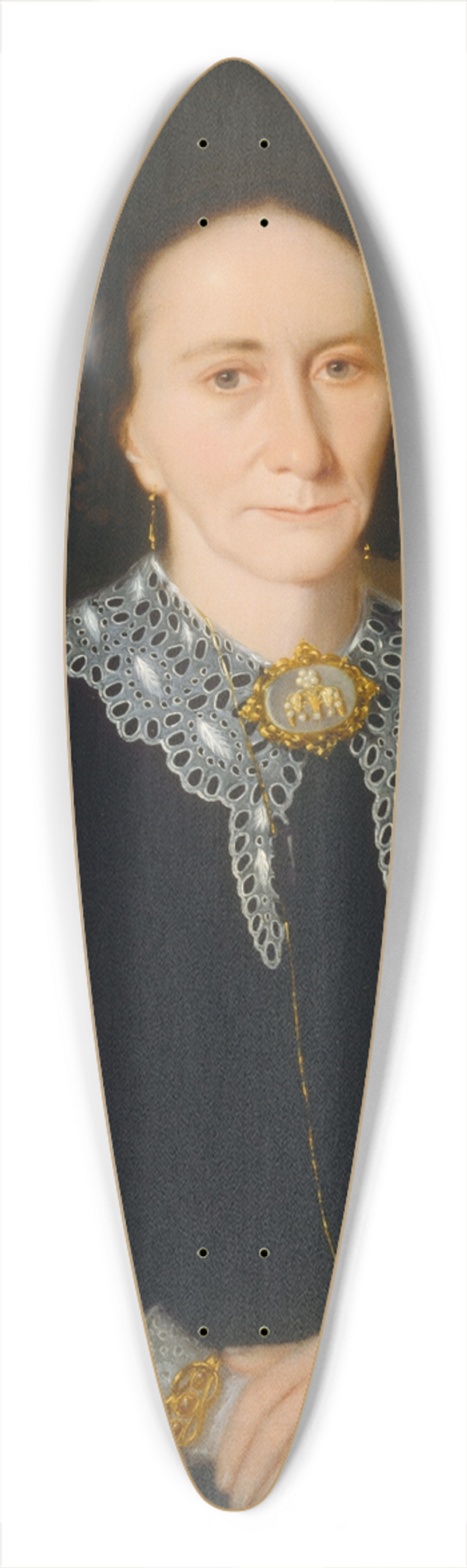 Joseph Backler - Portrait of a woman (Elizabeth Collins) 39.3 inch art pintail longboard deck