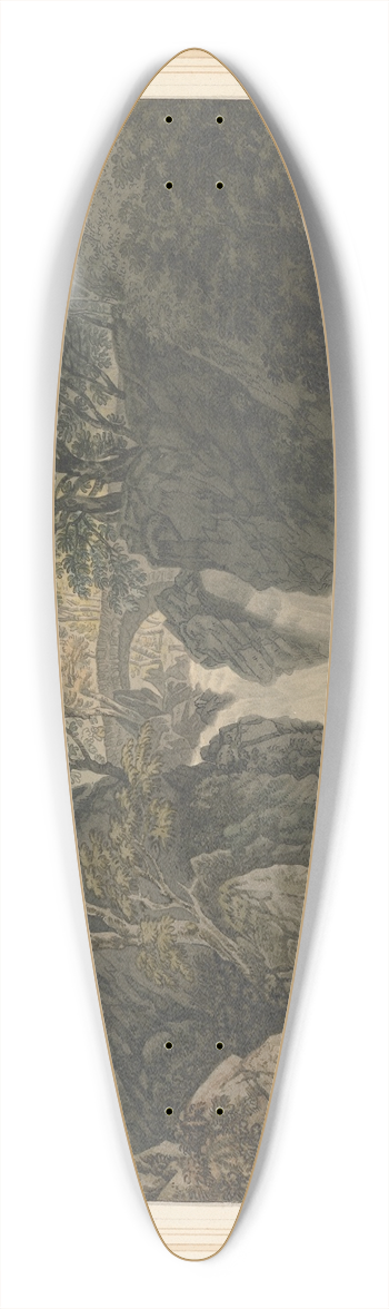 Joseph Farington - Lower waterfall Rydal 39.3 inch art pintail longboard deck