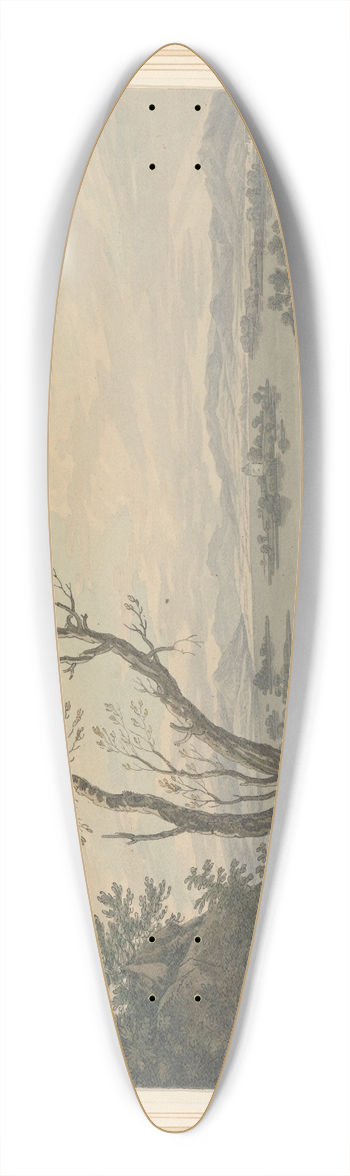 Joseph Farington - View across Windermere looking to the Great Island 39.3 inch art pintail longboard deck