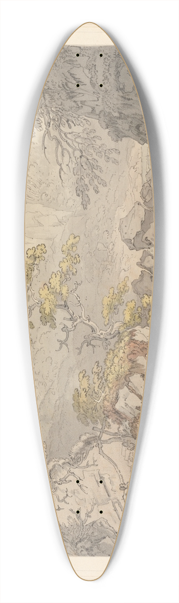 Joseph Farington - View of Nunery in Cumberland 39.3 inch art pintail longboard deck