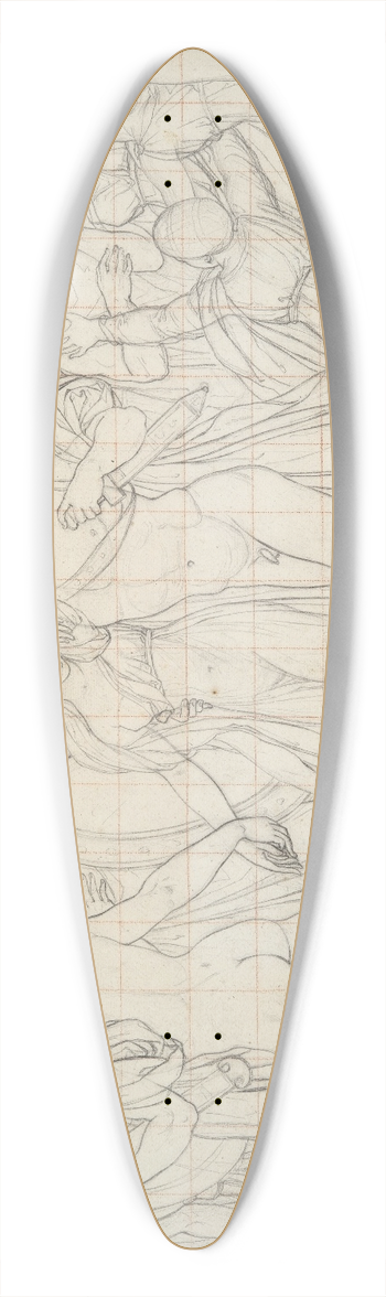 Joseph-Ferdinand Lancrenon - Composition Study for Castor and Pollux Freeing Helen 39.3 inch art pintail longboard deck