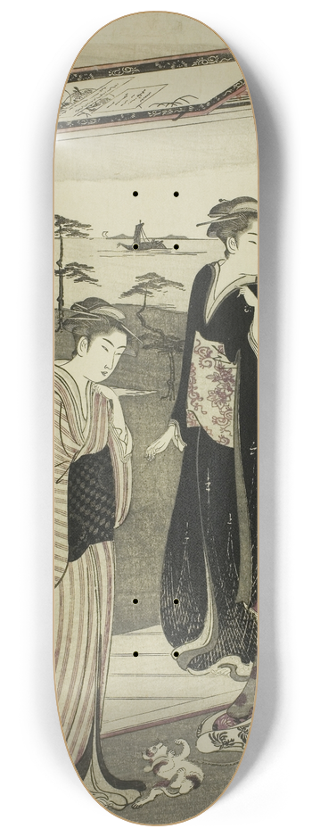 Chbunsai Eishi - Suma, from the series A Fashionable Parody of the Tale of Genji (Furyu yatsushi Genji) 8.25 inch art skate deck