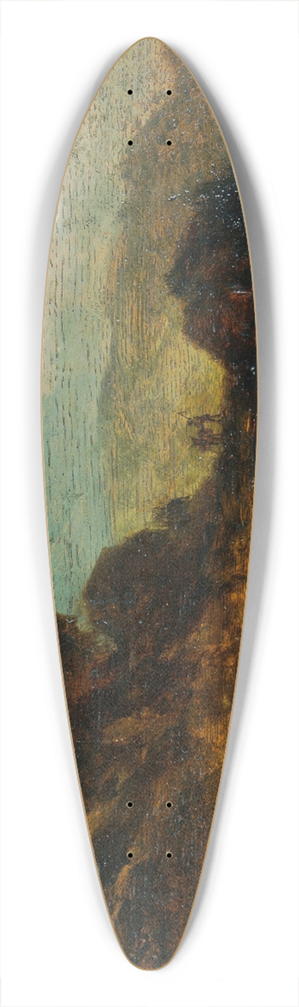 Joseph Hasslwander - Landschaft mit Ruine 39.3 inch art pintail longboard deck