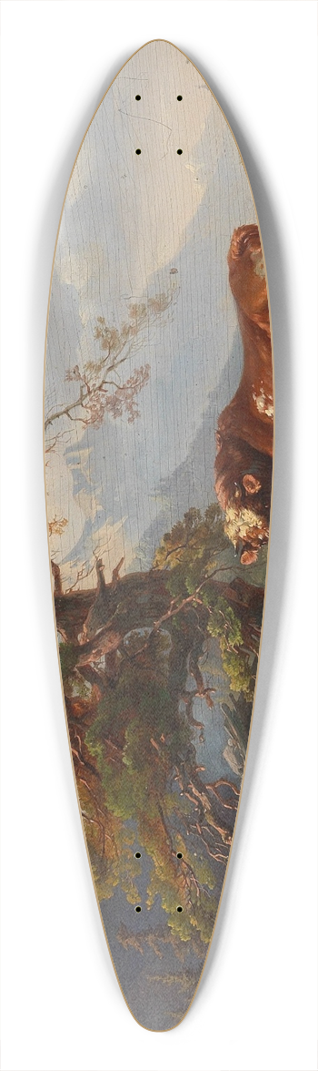 Joseph Heicke - On the Alpine Pasture 39.3 inch art pintail longboard deck