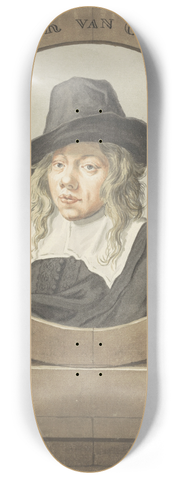 Adriaen van Ostade - Portret van Isaak van Ostade 8.25 inch art skate deck