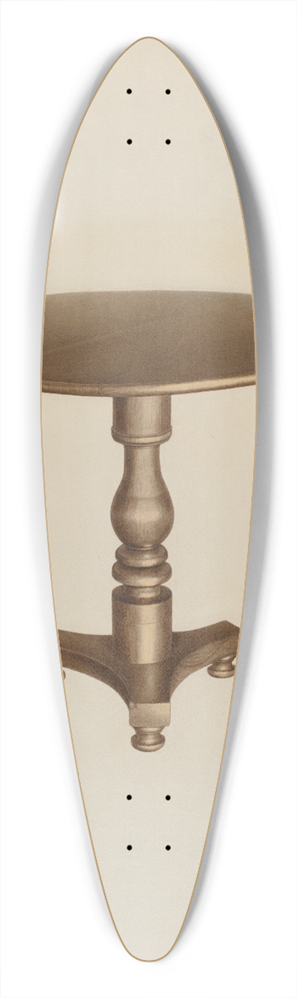 Josephine Prado - Round Top Table 39.3 inch art pintail longboard deck
