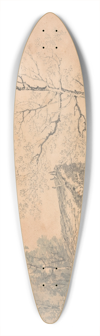 Joseph Mallord William Turner - Landscape with Barn 39.3 inch art pintail longboard deck