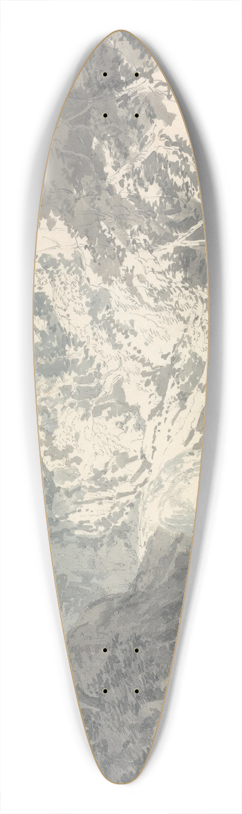 Joseph Mallord William Turner - Landscape with Waterfall 39.3 inch art pintail longboard deck