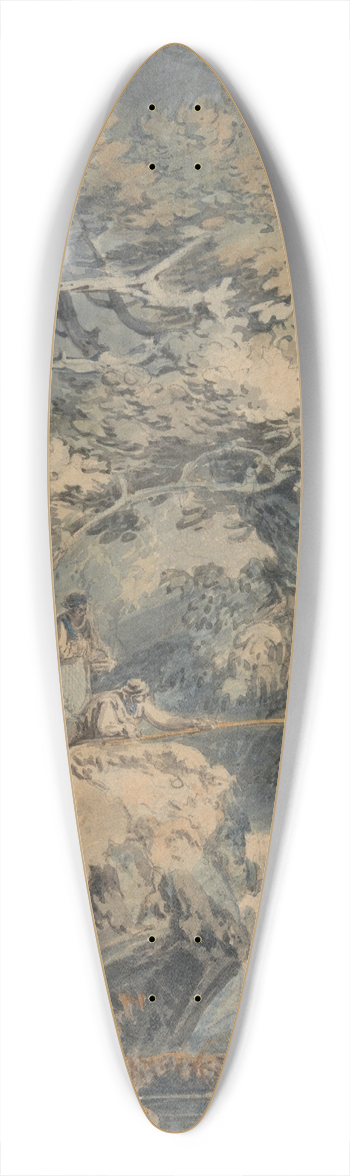 Joseph Mallord William Turner - The Angler 39.3 inch art pintail longboard deck