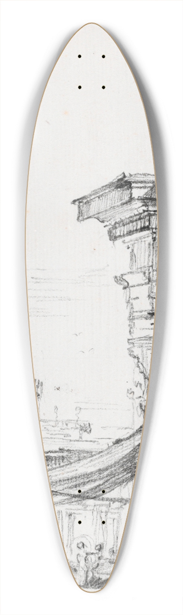 Joseph-Marie Vien - A Balcony in the Roman Forum 39.3 inch art pintail longboard deck
