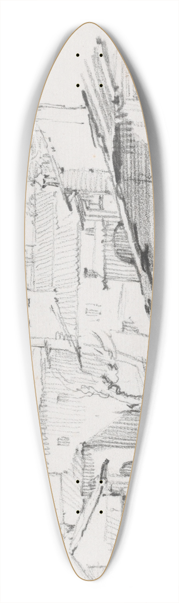 Joseph-Marie Vien - The Forno inside the Walls of the Vatican 39.3 inch art pintail longboard deck