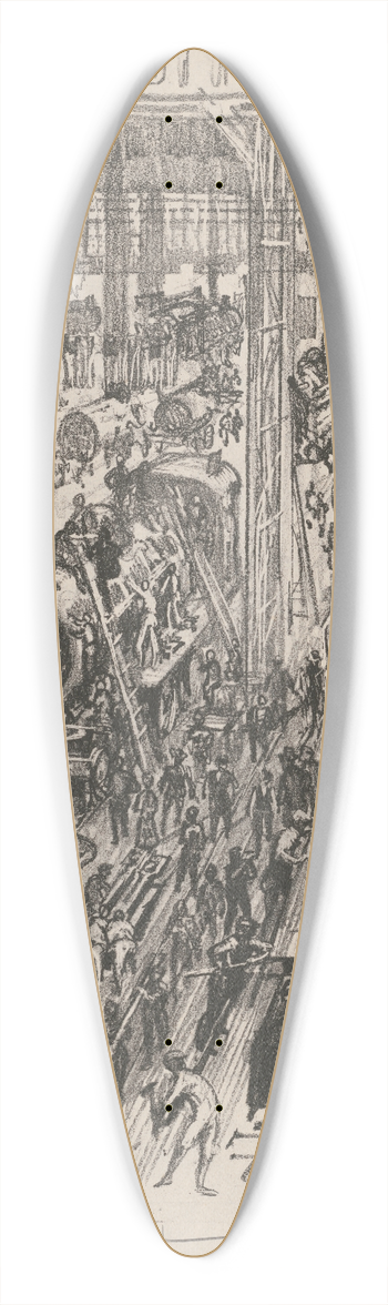 Joseph Pennell - Building engines for the allies 39.3 inch art pintail longboard deck