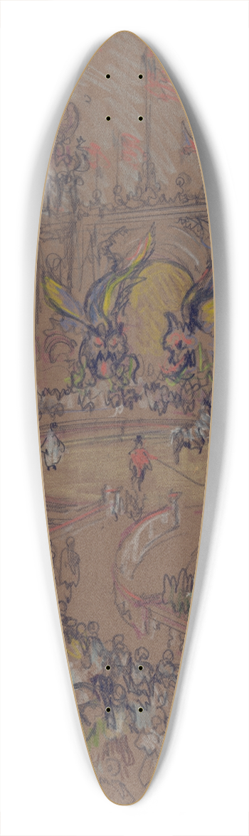 Joseph Pennell - Coney Island 39.3 inch art pintail longboard deck