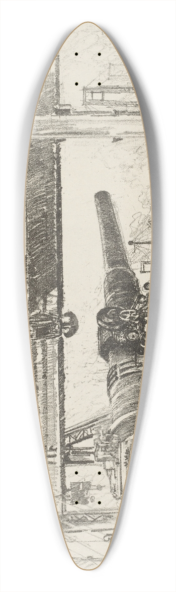 Joseph Pennell - Gun-Testing 39.3 inch art pintail longboard deck