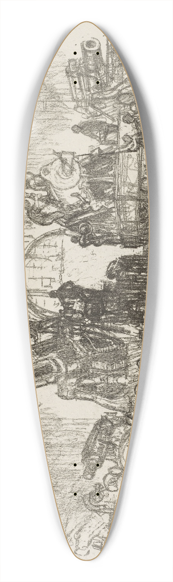 Joseph Pennell - Ready for War 39.3 inch art pintail longboard deck