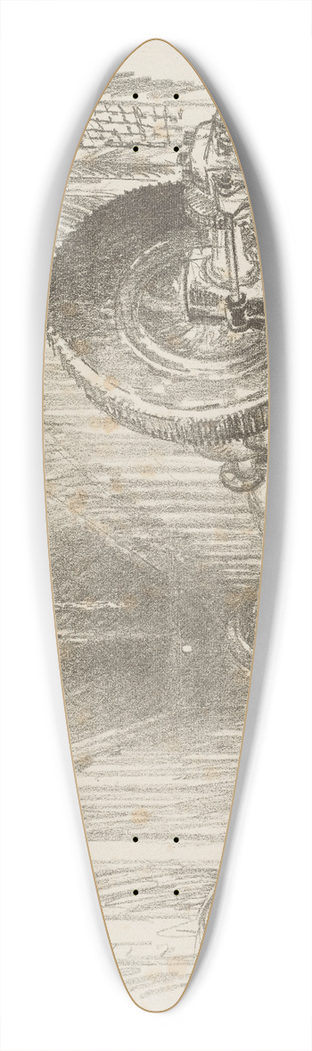 Joseph Pennell - The Basilica of War 39.3 inch art pintail longboard deck